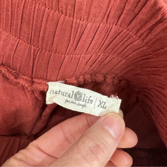 Natural Life Boho burnt orange red Maxi Skirt Size XL Tiered Flowy Beach Sz XL - Picture 4 of 6